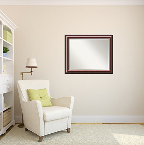 Amanti Art Framed Mirrors For Wall | Cambridge Mahogany Mirror For Wall | Solid Wood Wall Mirrors | Medium Wall Mirror 32.38 X 26.38 In., Glass Size 28X22, Dsw01040 #TOP6