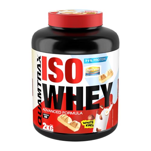Quamtrax Nutrition - Iso Whey (Proteína de Suero de Leche Aislada) - 2 kg - Sabor White King - Alto contenido proteico, rápida absorción y bajo en grasas