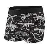 Tyrannosaure Fossile sous-Vêtement Homme Moda Boxer Briefs Caleçons Homme Ultra Soft Boxer Homme Personnalisé pour Fête des Pères, Homme L