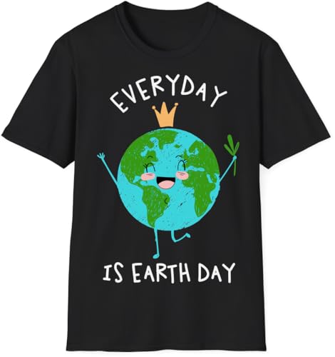 Everyday is Earth Day Happy Planet Earth Herren-T-Shirt, Schwarz, Schwarz , S
