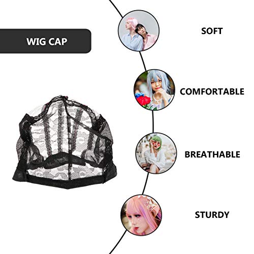 Lurrose Bonés de Peruca para Fazer Perucas 2 Peças de Peruca Elástica de Renda Chapéu de Rede Respir