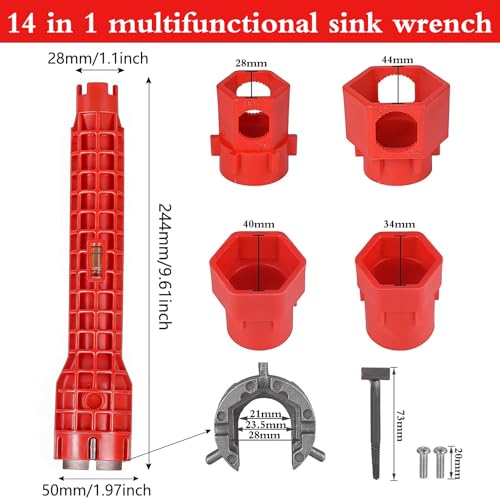senylanhxy 14-in-1 Multi-functional Wrench Faucet Sink Installer Tool for Toilet, Sink, Bathroom, Kitchen Plumbing Installation and Repairs