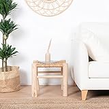  Baga Mesa Auxiliar Madera y Yute (30x30cm)