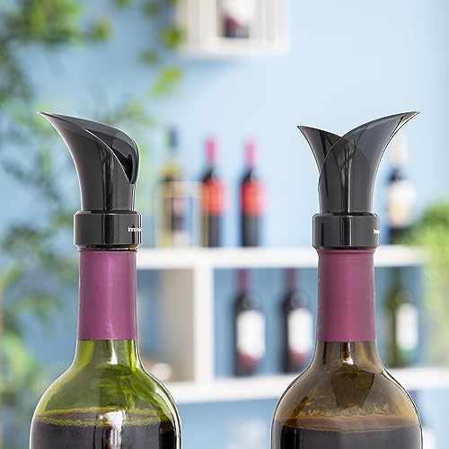 Innovagoods - Tappo Erogatore E Aeratore Di Vino 2 In 1, Design Petali Fiore Elegante, Chiusura Ermertica Anti-Goccia, Ideale Per Regalo, Facile Da Usare E Pulire, Nero, Silicone Abs - 7