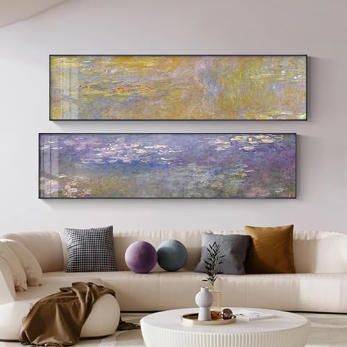 Peinture abstraite de nénuphar pour salon et chambre : créez un havre de paix moderne