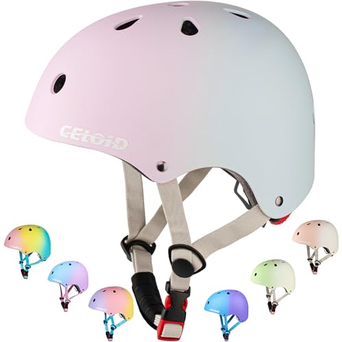 CELOID 子供用自転車ヘルメット 幼児用スケートボードヘルメット 対象年齢 10-12-14-16歳 男の子 女の子 調節可能 マルチスポーツ 自転車 スケートボード ローラースケート スクーター ローラーブレード バランスバイク ヘルメット バイオレットブルー