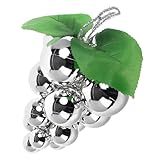 TOYANDONA Uvas Artificiales Realistas de Plástico para Decoración Navideña Adorno Colgante Espejo Reflectante Tamaño Mediano Plateado para Árbol de Navidad Guirnaldas y Fiestas