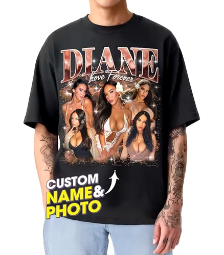 H-DEWALL Customized T Shirts Personalized Gifts for Boyfriend Gift Ideas Custom Bootleg Birthday Gifts for Men Graphic Tees