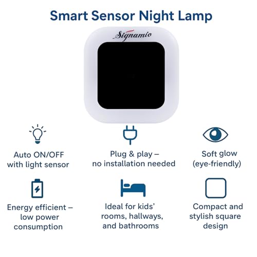 Image of Signamio 1 Pcs Sensor Light for Home Indoor - Smart Motion Sensor LED Light, Automatic On /Off Night Lamp, Energy-Saving 0.5W for Bedroom, Bedside, Home Use-White