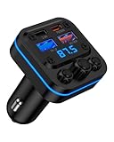 Bluetooth Fm Transmitter for Car, 54w Fast Charging, Blue Tooth 5.4 Car Charger USB-C USB-A Multi Ports, Wireless Radio Aux Cigarette Lighter Adapter Auxiliary for Samsung Galaxy Android iPhone Apple