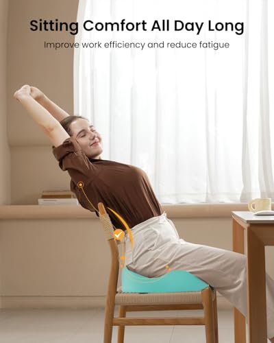 Image of ProtoArc Extra Large Seat Cushions for Office Chairs, Ergonomic Memory Foam Seat Cushion for Home, Extra Cover, Car Seat Cushions for Driving, Pressure Relief Pad for Sciatica - Mint Green