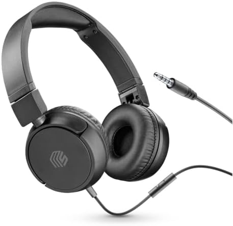 Music Sound, Casque Fil Basic, Casque Supra-auriculaire Bandeau Repliable avec Câble Anti-nœuds 1,2 m et Micro intégré - Connecteur Jack 3.5 mm - Couleur Noir MUSICSOUNDFULLCK