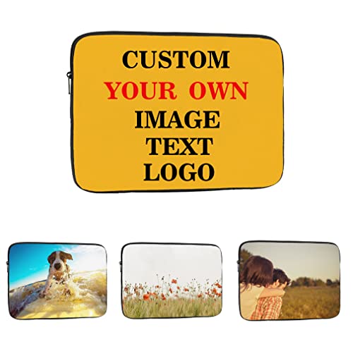 Custom Laptop Sleeve Personalized Laptop Case Tablet Briefcase Design Your Image Photo Text Logo Computer Notebook Bag for Men Women 10 12 13 15 17 Inch