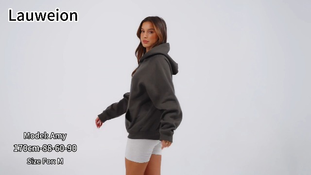 Sweat à Capuche Oversize Femme – Polaire Douce Et Chaude – Épaules Tombantes – Poche Kangourou