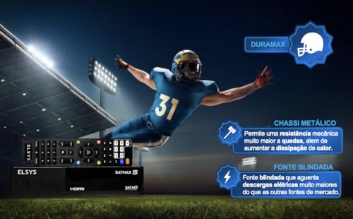 Receptor Digital de TV via satélite, Full HD, com gravador, Bivolt, Entrada USB (Fotos, Músicas e Ví