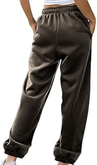 Womens Casual Joggers Cotton Sweatpants,Women Solid Color Trendy Athletic Pants,High Waisted Cute Sport Clothes