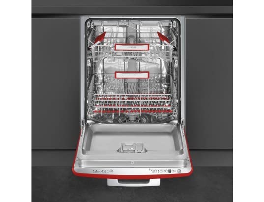 SMEG Lave vaisselle encastrable 60 cm Année 50 rouge STFABRD3