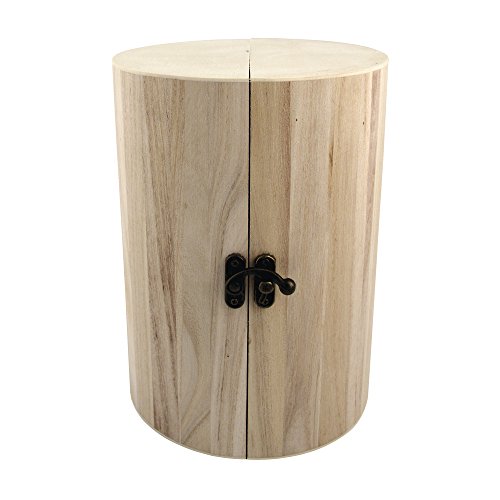 Rayher Colonne à bijoux « Milano » en bois, ø 15cm, hauteur 21cm, pliable, couleur naturelle, 4 compartiments pour bijoux et autres rangements de bijoux, 62407000