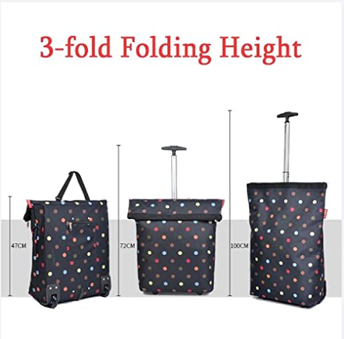 Tragbarer Trolley / Faltbarer Einkaufstrolley / 2 Rollen Natur Boden mit externer Aufbewahrungstasche / A – Bild 3