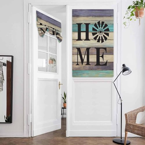 BEMIGO French Door Curtains for Windows, Vintage Wooden Front Door