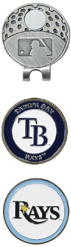 Team Golf MLB Tampa Bay Rays Golf Cap Clip with 2 Removable Double-Sided Enamel Magnetic Ball Markers, Attaches Easily to Hats,Multi Team Color,One Size,97647