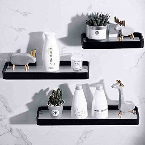 Étagère de salle de bain en verre trempé 6mm et aluminium de 55cm