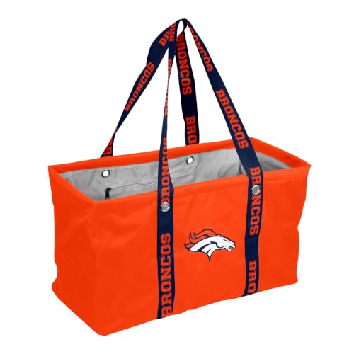 FANMATS NFL Denver Broncos Large Picnic Caddy Tote Bag — Digital Printed Straps | Polyester | Collapsible Design | Team Color