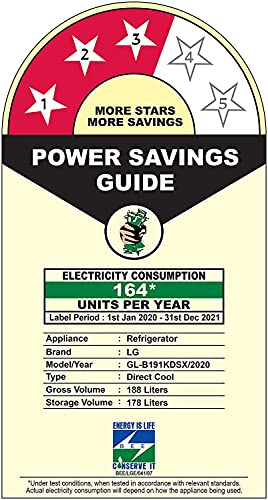 Image of LG 188 L 3 Star Inverter Direct-Cool Single Door Refrigerator (GL-B191KDSX, Dazzle Steel)