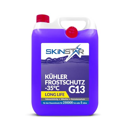 SkinStar Anticongelante de -35 °C | G11 | G12 | G13 | Líquido refrigerante listo para usar | Anticongelante para coche | Productos químicos para automóviles (5 l, G13)