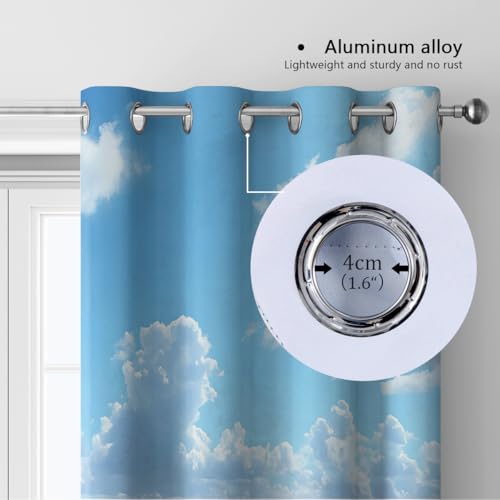 Rideaux occultants vagues marines déco plage polyester 160x183cm - 5