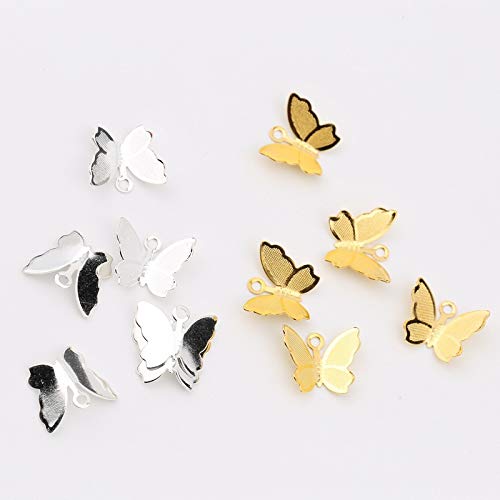 Lind Kitchen 100Pcs Mini Butterfly Charms Metal Small Butterfly Charm Pendants Supplies 13X11Mm For Diy Craft Jewelry Making Findings Accessories(Silver) #TOP3