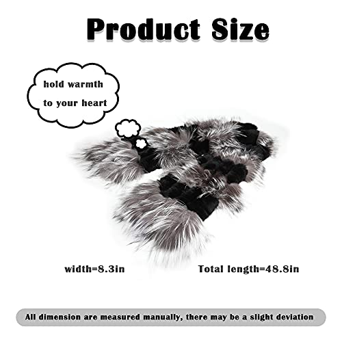 Women Real Fur Scarf Winter Fluffy Warm Luxury Long Shawl Fox Fur and Rabbit Fur Scarves Neck Warmer4