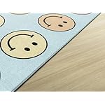 Flagship Carpets Schoolgirl Style Pastel Rainbow Smileys Criss-Cross Applesauce Educational Area Rug for Kids Room, Children's Classroom for Teaching and Playroom, 7'6" x 12', Multi, Seats 28 - Image 3