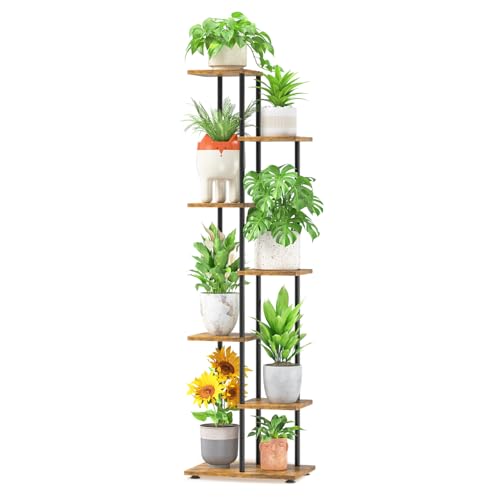 LASZOLA Black 6 Tiered Wood Plant Stand Indoor for Larger