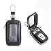 vvag Premium Car Key Fob Case Genuine Leather Car Smart Key fob Holder Automotive Remote Keychain Bag Universal (Black)