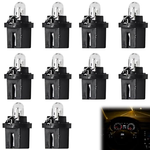 Menibeuty 10 PCS 12 V 2 W T5 Ampoule Tableau de Bord, Bombillas Enchufables Universales Luces Pantalla de Control Central Amarillo Claro, Bombilla T5 Para Tablero E Interior Automotriz