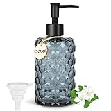 500ml Seifenspender für Bad & Küche, Wabendesign Glas Seifenspender Badezimmer Soap Dispenser...