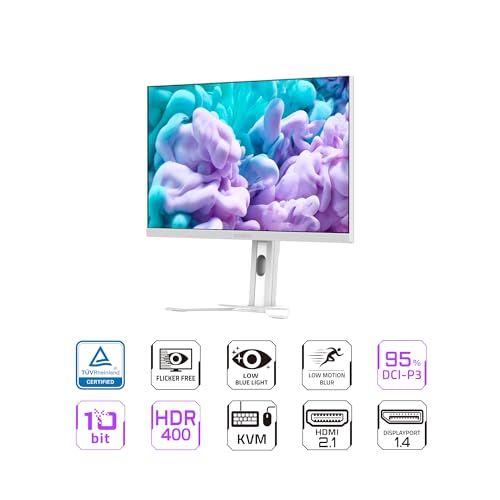 Image of GIGABYTE - M27Q Advanced ICE (SA) - 27 inch SS IPS Gaming Monitor - QHD 2560x1440-180Hz - 1ms MPRT - AMD FreeSync - Type C KVM - HDMI, DP, Type C - Height Adjustable - White