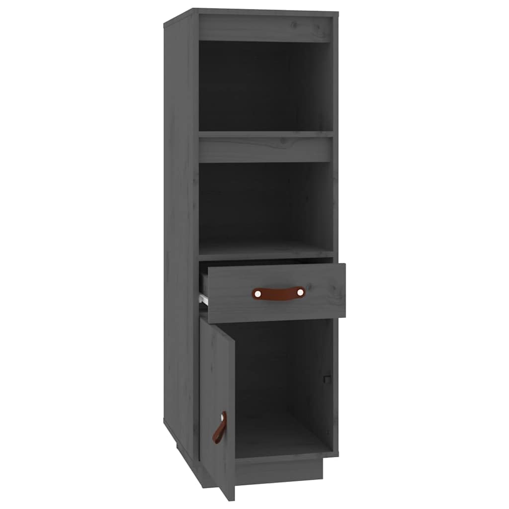 Armadietto Highboard grigio, 34 x 40 x 108,5 cm, in legno massello
