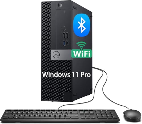 Dell Optiplex 7070 SFF Business Desktop PC, Core i7-9700, 8GB DDR4, 256GB SSD, USB WiFi, USB BT, Keyboard & Mouse, Windows 11 Pro (Renewed)