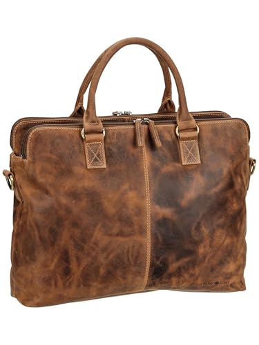 Sac d'ordinateur portable en cuir vintage Greenburry business shopper marron