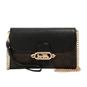 Coach Womens Signature Elle Hardware Chain Crossbody