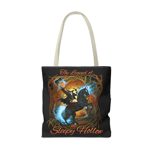 Headless Horseman Tote Bag, Sleepy Hollow Halloween Carryall, Creepy Horse Rider Purse, Spooky Legend Shopping Bag2