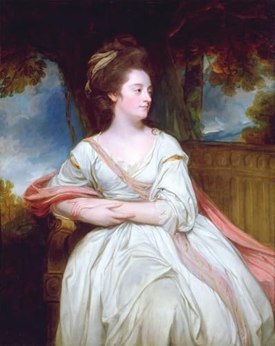 Cuadro en lienzo de George Romney, retrato Lady North para salón, 60x90cm