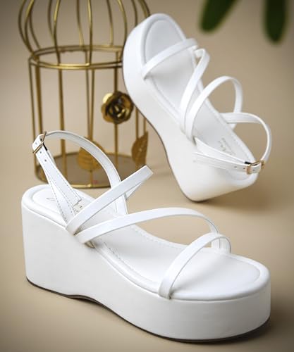 Image of JM LOOKS Stylish Multi Strap Wedge Sandals Offering A High Platform Base For Enhanced Height And Stabilit