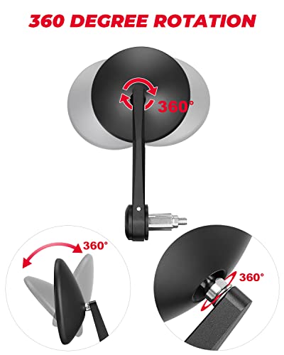 KEMIMOTO Billet Aluminum Bar End Mirrors