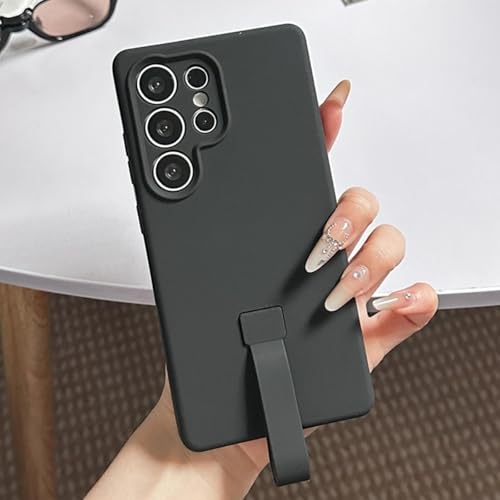 Coque Samsung S23 Plus silicone liquide protection objectif noir antichoc manchette intégrée