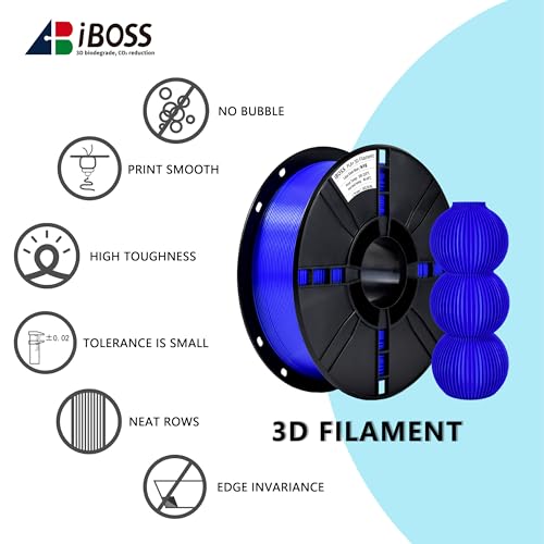 Image of iBOSS PLA Plus (PLA+) 3D Printer Filament 1.75mm,1kg Spool (2.2lbs) Toughness Enhanced 3D Printing Filament,Dimensional Accuracy + /- 0.02mm,1.75mm PLA Plus Filament,Fit Most FDM Printer(Dark Blue)