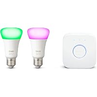 Philips Hue White and Color Ambiance Starter Kit 2 Lampadine Smart con Bluetooth Attacco