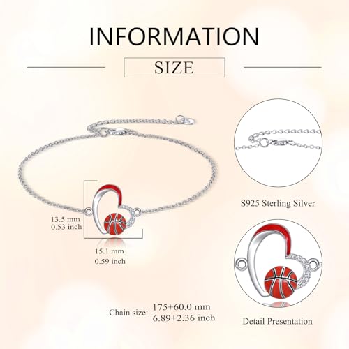 Sports Bracelet 925 Sterling Silver Sports Link Bracelet for Women Ball Jewelry Gifts for Ball Coach Lover Player3